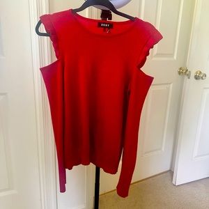 Red Long Sleeve Blouse DKNY.